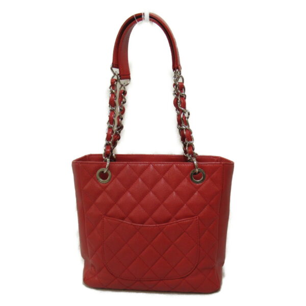 2101217623490 2 CHANEL Chain Tote Bag Caviar Skin Red