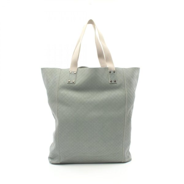 2101217631778 1 Bottega Veneta Intrecciato Leather Tote Bag Green Beige