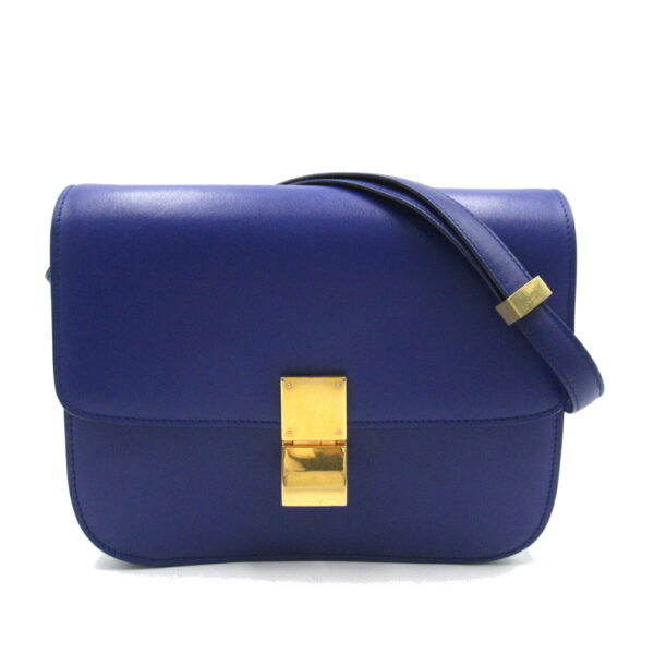 2101217663298 1 Celine Leather Shoulder Bag Blue