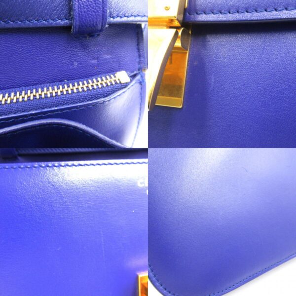 2101217663298 12c Celine Leather Shoulder Bag Blue