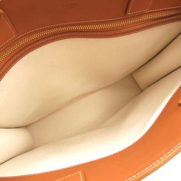 2101217693547 7 Celine Vertical Cover Canvas Leather Tote Bag White Brown