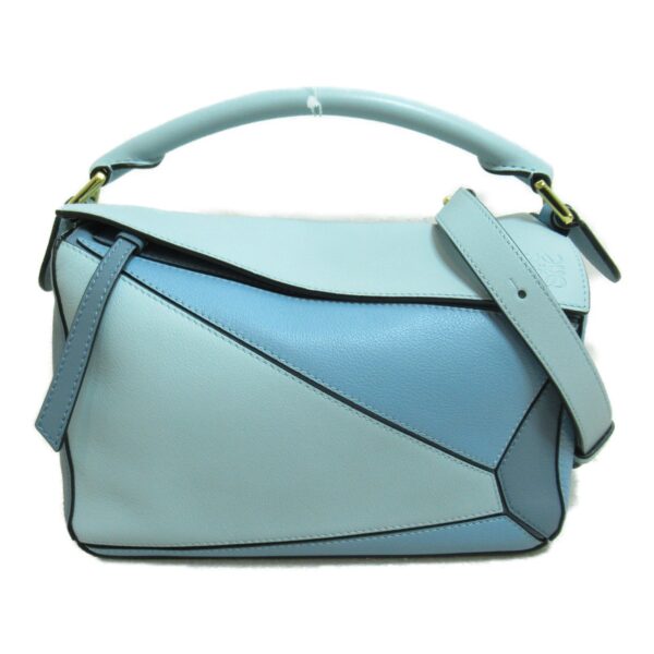 2101217695336 3 Loewe Puzzle Small Calf Leather 2Way Shoulder Bag Blue