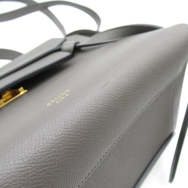 2101217713481 7 Celine Belt Micro Calf Leather Shoulder Bag Gray