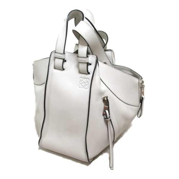 2101217748018 4 Loewe Hammock Small Leather Shoulder Bag White Gray