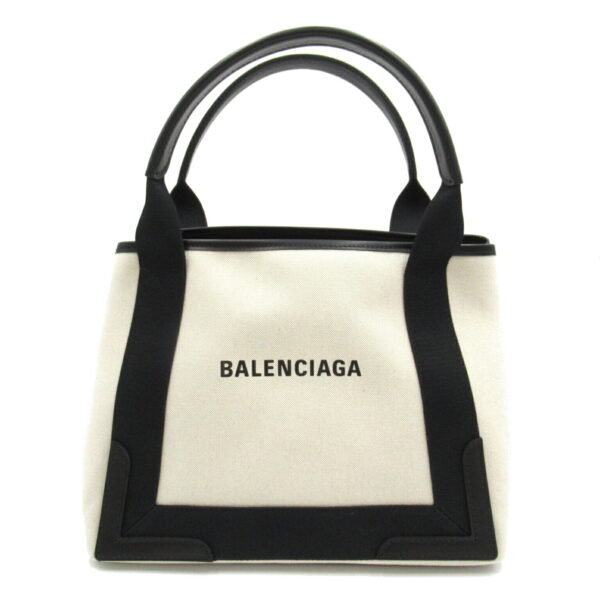 2101217766463 2 Balenciaga Blue Small Cabas Tote Bag Ivory Black