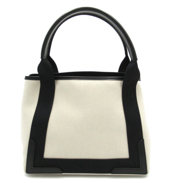 2101217766463 3 Balenciaga Blue Small Cabas Tote Bag Ivory Black