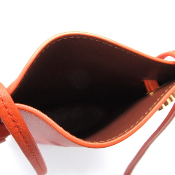 2101217773003 2 Loewe Dice Pocket Calcifer Leather Shoulder Bag Orange