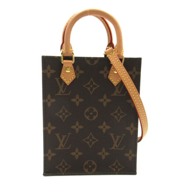 2101217786218 1 Louis Vuitton Petite Sac Plat 2way Bag Monogram Brown