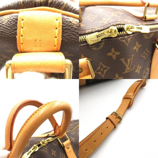 2101217818605 9c LOUIS VUITTON Keepall Bandouliere 55 Bag Monogram Brown