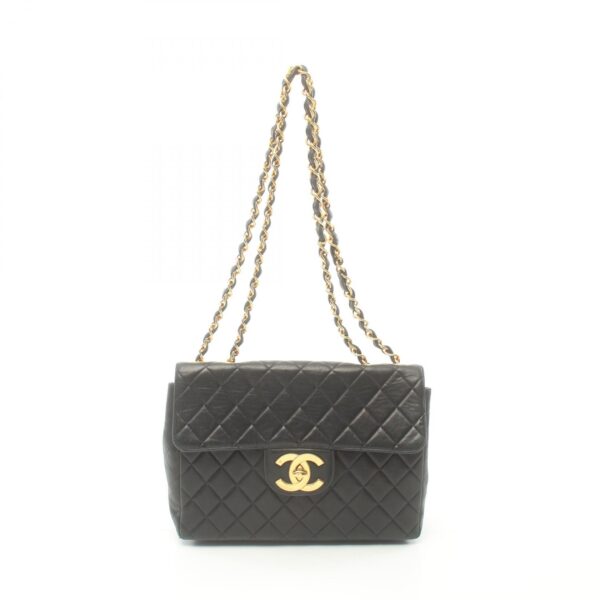 2101217836630 1 CHANEL Deca Matelasse 30 Single Flap Shoulder Bag Lambskin Black