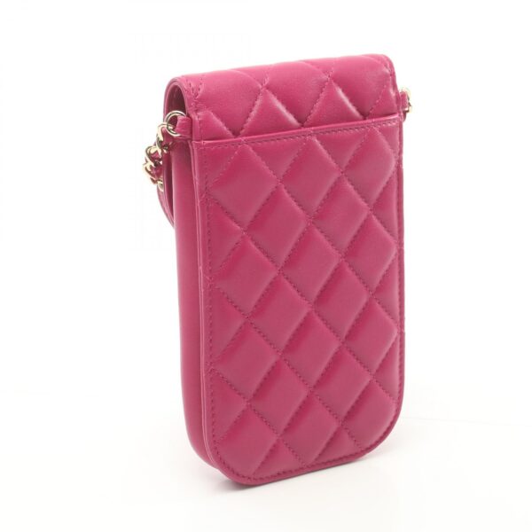 2101217870542 2 CHANEL Matelasse Phone Case Shoulder Bag Lambskin Pink