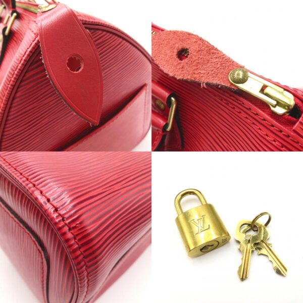 2101217885959 10c LOUIS VUITTON Speedy 25 Handbag Epi Bag Red