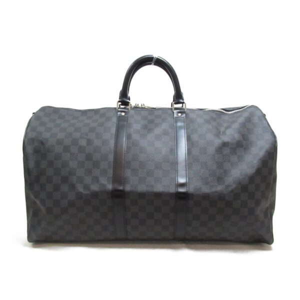 2101217899055 3 Louis Vuitton Keepall Bandouliere 55 Damier Graphite Bag Black