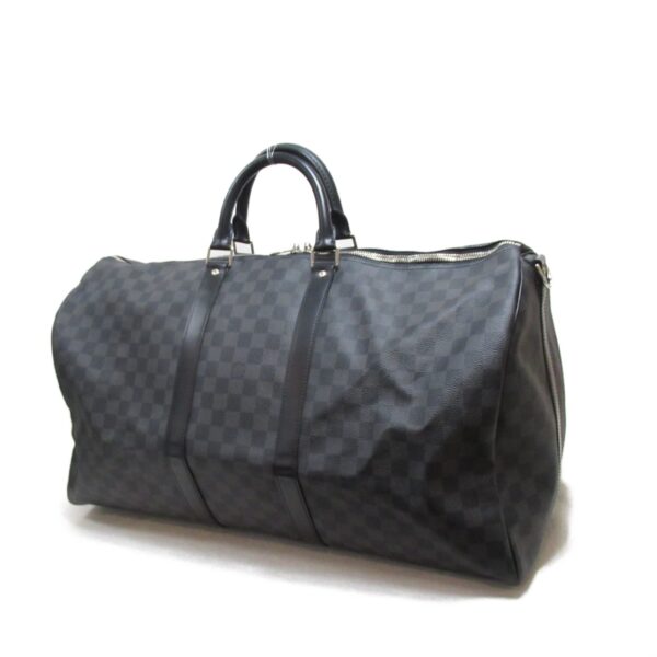 2101217899055 4 Louis Vuitton Keepall Bandouliere 55 Damier Graphite Bag Black