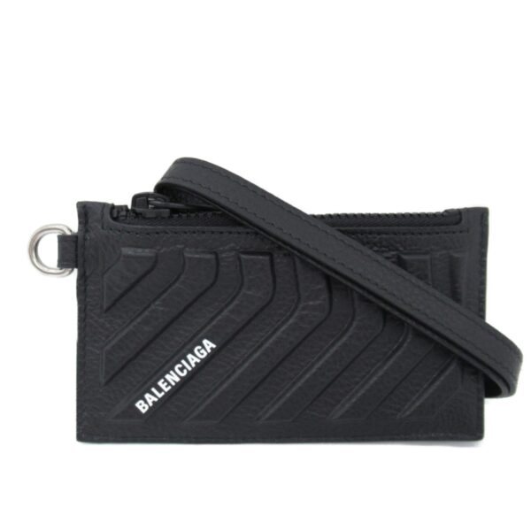 2101217899260 2 Balenciaga Card Case Key Ring Calf Black