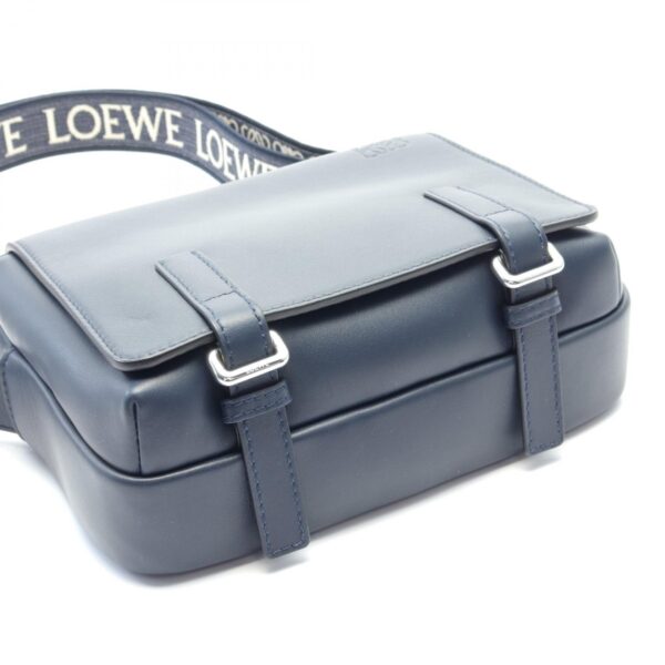 2101217906906 6 Loewe Military XS Leather Messenger Bag Navy