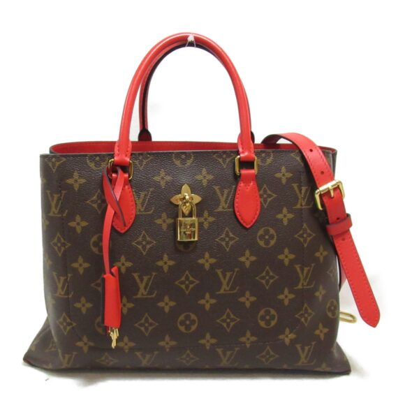 2101217913492 2 Louis Vuitton Flower Monogram 2 Way Tote Bag Red