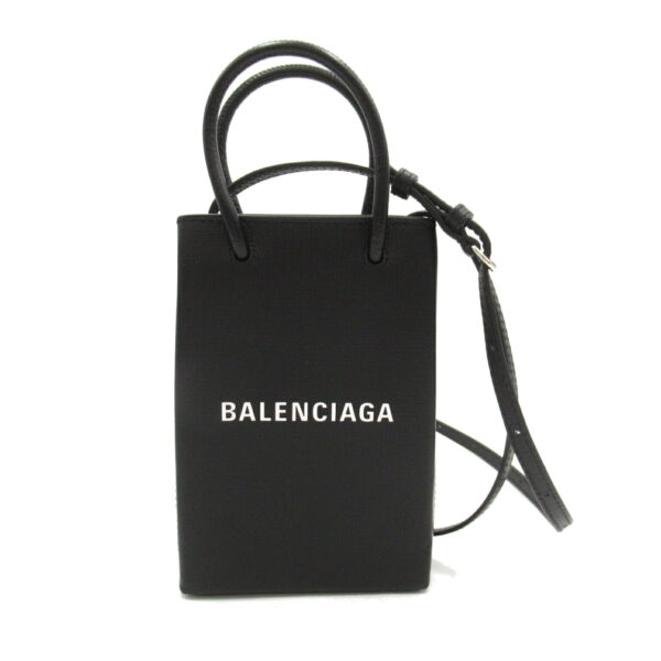 2101217932738 1 Balenciaga Shopping Phone Holder Shoulder Bag Black