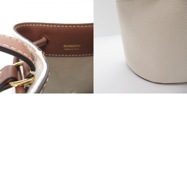 2101217964968 11c Burberry Canvas Leather 2Way Shoulder Bag White Brown