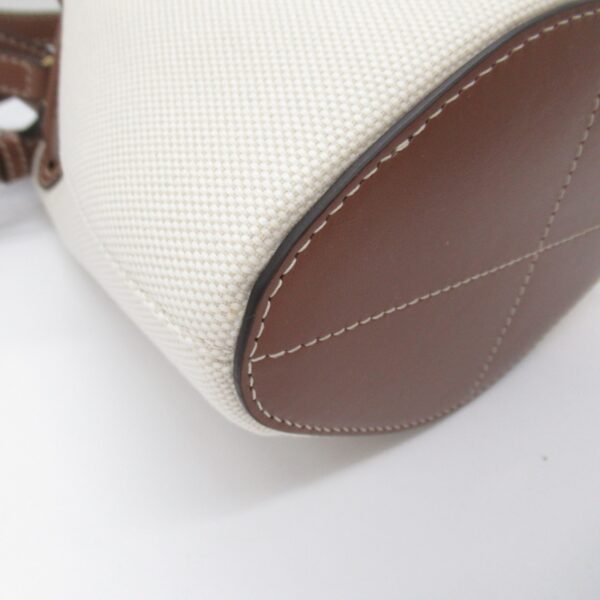 2101217964968 9 Burberry Canvas Leather 2Way Shoulder Bag White Brown