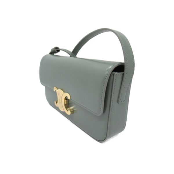 2101217966481 5 Celine Triomphe Leather Shoulder Bag Green Laurel