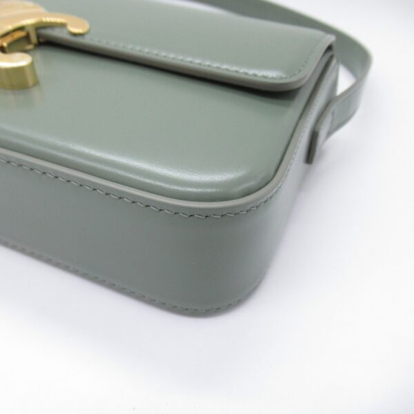 2101217966481 8 Celine Triomphe Leather Shoulder Bag Green Laurel