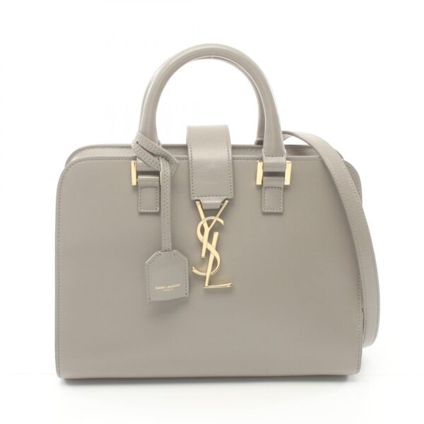 2101217970716 1 Yves Saint Laurent Ysl Line Baby Monogram Leather Handbag Gray