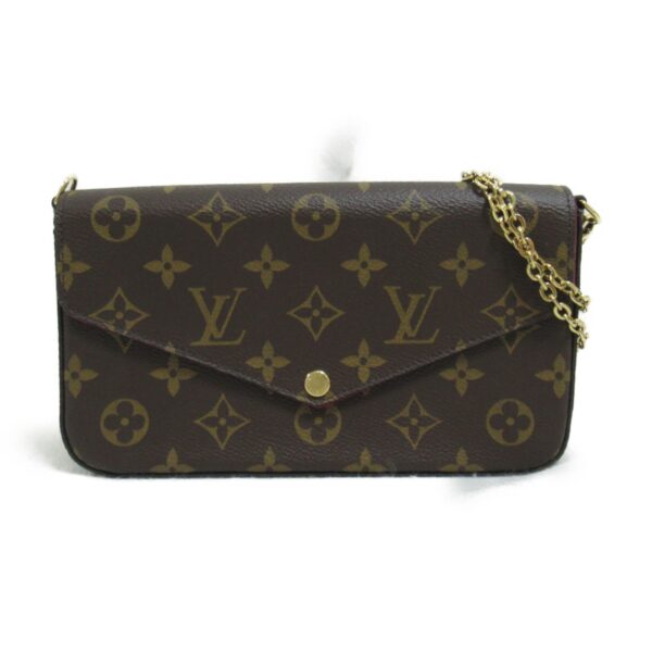 2101217975971 3 Louis Vuitton Pochette Félicie Monogram Chain Shoulder Bag Brown