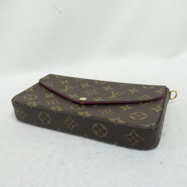 2101217975971 6 Louis Vuitton Pochette Félicie Monogram Chain Shoulder Bag Brown