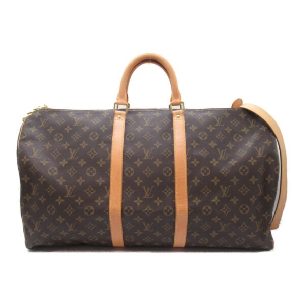 2101217980517 3 Louis Vuitton Keepall Bandouliere 55 Monogram Bag Brown