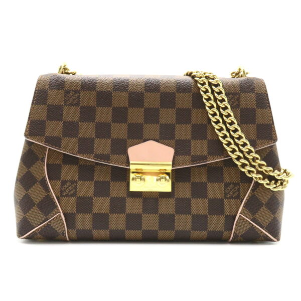 2101217981132 1 Louis Vuitton Kaisa Damier Clutch Shoulder Bag Brown Pink