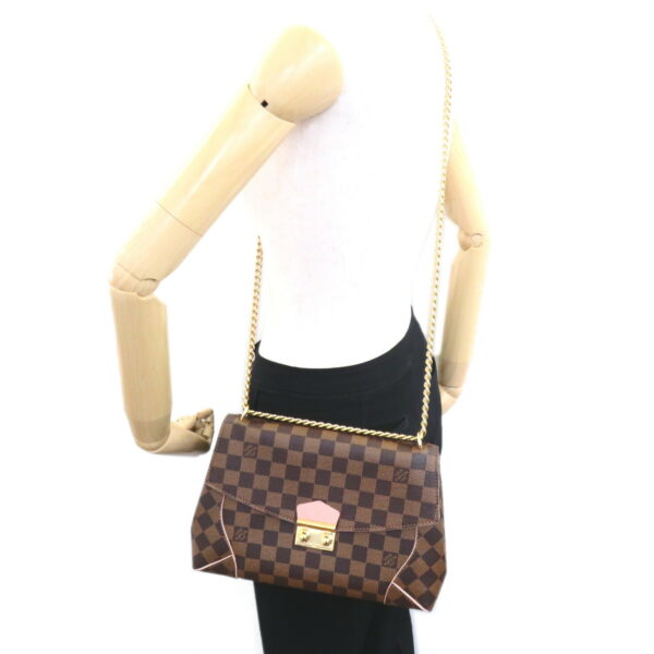 2101217981132 6 Louis Vuitton Kaisa Damier Clutch Shoulder Bag Brown Pink