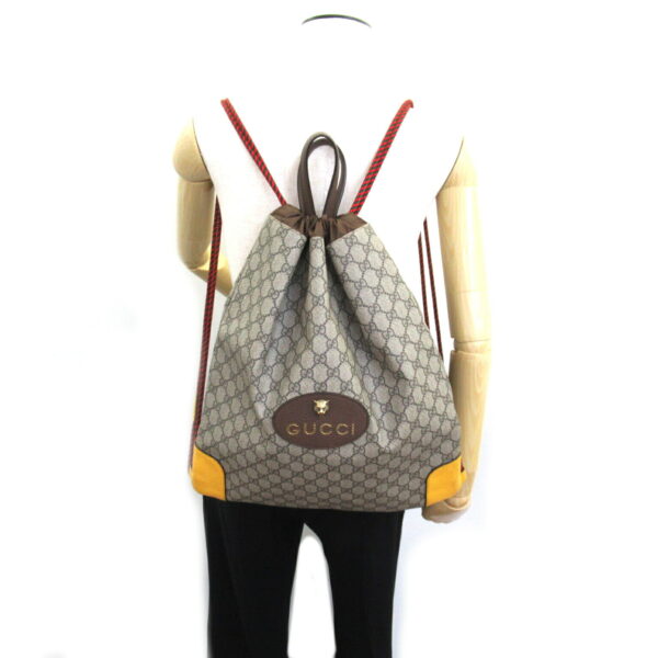 2101217981460 5 Gucci Drawstring Gg Supreme Rucksack Beige