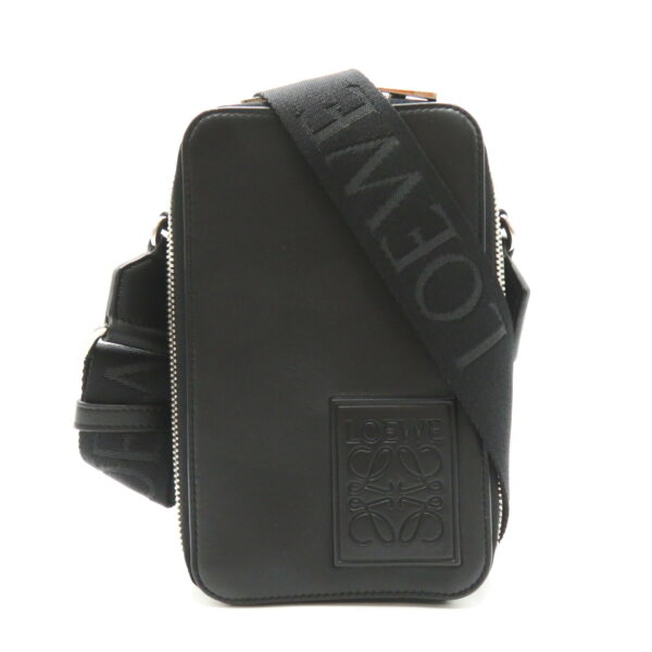 2101217988117 1 Loewe Vertical Calf Leather Crossbody Pocket Bag Black