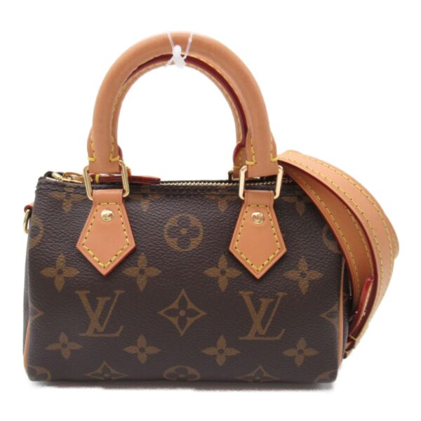 2101217989190 5 Louis Vuitton Nano Speedy Monogram 2 Way Shoulder Bag Brown