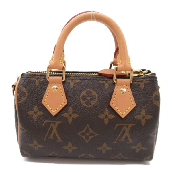 2101217989190 7 Louis Vuitton Nano Speedy Monogram 2 Way Shoulder Bag Brown