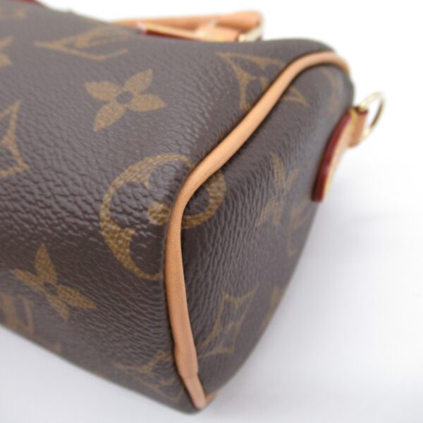 2101217989190 9 Louis Vuitton Nano Speedy Monogram 2 Way Shoulder Bag Brown