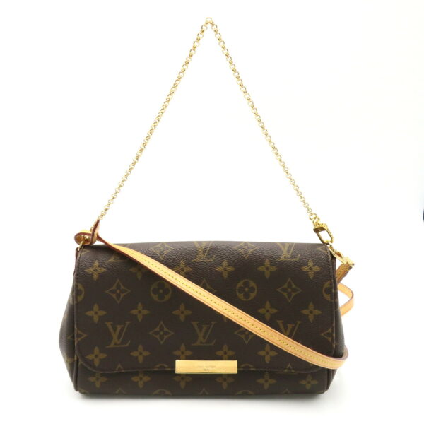 2101217990073 1 Louis Vuitton Favorite MM Monogram Shoulder Bag Brown