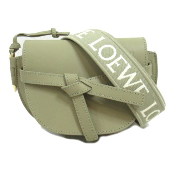 2101218039245 2 Loewe Mini Gate Dual Calf Leather Shoulder Bag Green Clay