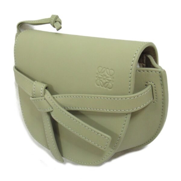 2101218039245 4 Loewe Mini Gate Dual Calf Leather Shoulder Bag Green Clay