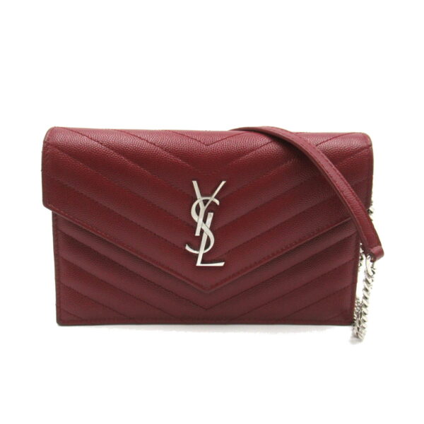 2101218043297 1 Yves Saint Laurent Chain Wallet Shoulder Bag Bordeaux