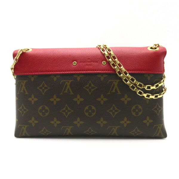 2101218055252 2 Louis Vuitton Pallas Chain Shoulder Bag Monogram Brown Red