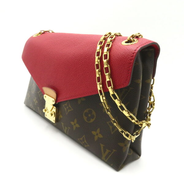 2101218055252 3 Louis Vuitton Pallas Chain Shoulder Bag Monogram Brown Red