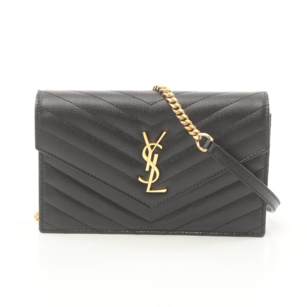 2101218059823 1 Yves Saint Laurent Cassandra Envelope Shoulder Bag Black