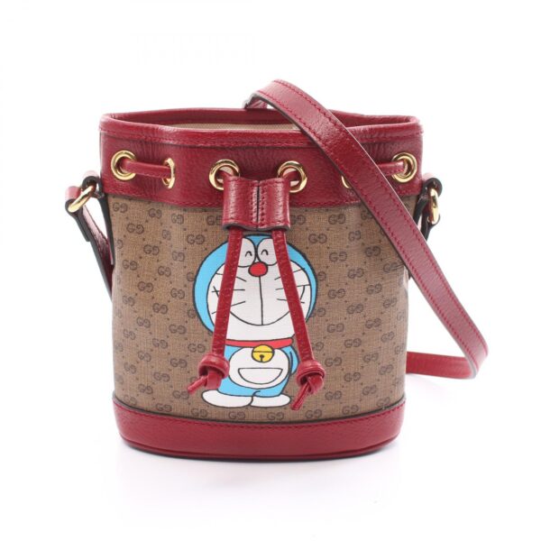 2101218059915 1 Gucci Doraemon Mini Bucket Bag Gg Supreme Brown