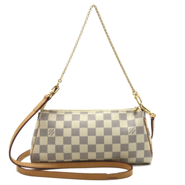 2101218066531 2 Louis Vuitton Eva Shoulder Bag Damier Azur White