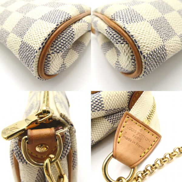 2101218066531 9c Louis Vuitton Eva Shoulder Bag Damier Azur White