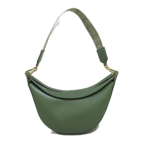 2101218071382 3 Loewe Luna Lambskin Shoulder Bag Green