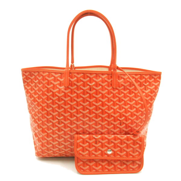 2101218071733 1 Goyard Saint Louis Pm Canvas Leather Tote Bag Orange