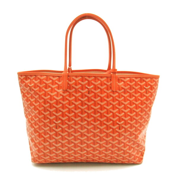 2101218071733 2 Goyard Saint Louis Pm Canvas Leather Tote Bag Orange